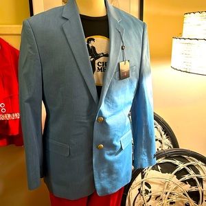 Spring Robin egg new blue Saddlebred suit jacket cotton nwt